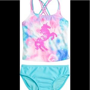Girls 16 SO Magic Sparkle Tankini & Bottoms Swimsuit Set